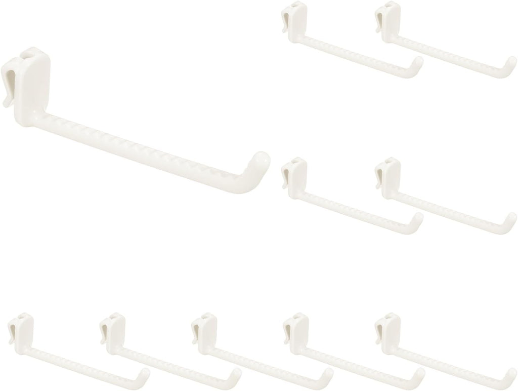  Sourcing Map Lot De 10 Crochets Muraux En Plastique Pour Panneau Mural De 12 Cm, Crochets D'étagère Pour Garage, Magasin, Entrepôt, Magasin, Maison, Blanc