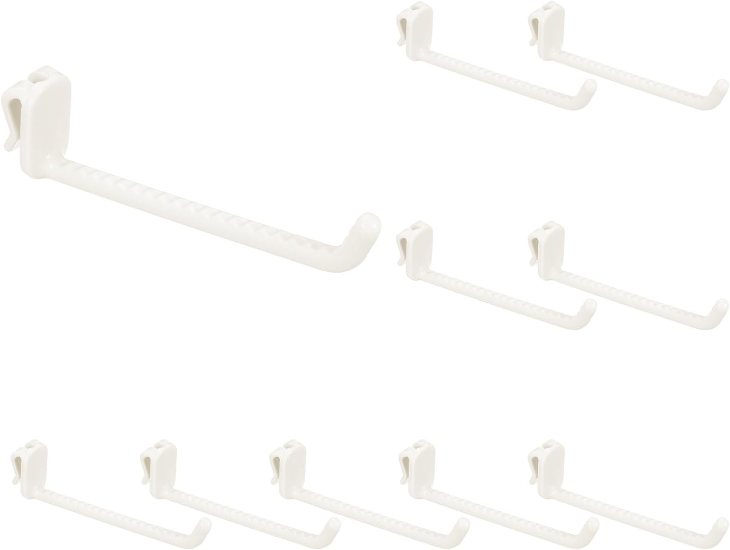  Sourcing Map Lot De 10 Crochets Muraux En Plastique Pour Panneau Mural De 12 Cm, Crochets D'étagère Pour Garage, Magasin, Entrepôt, Magasin, Maison, Blanc