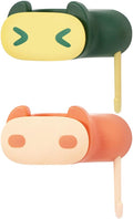  VICASKY Lot De 2 Porte-serpillères Sans Perçage En Plastique Résistant, Support Mural Adhésif Vert Et Orange, Organisateur De Buanderie Polyvalent Pour Balais, Serpillières Et Accessoires
