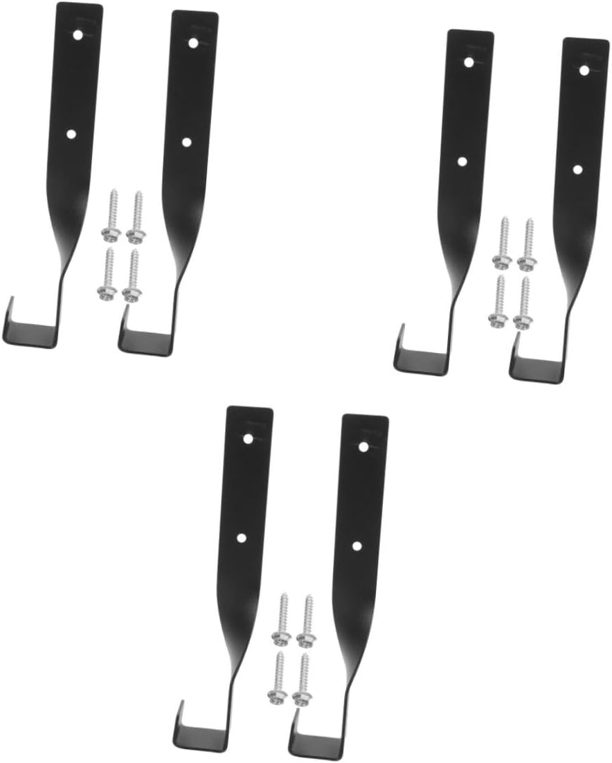  BESTonZON 5 Ensembles Crochet De Scie à Chaîne Cintre étagère Monté Clé Pendaison Crochets En Pour Accrocher Porte-outils Pour Mur De Garage Support De Suspension Mural Fer Noir