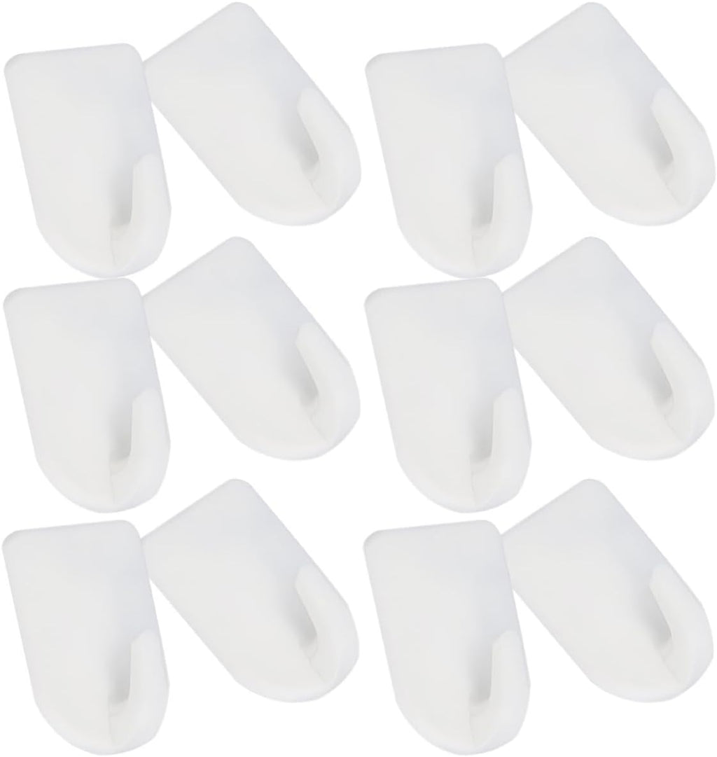  Healvian Crochets Muraux Adhésifs Crochets De Rangement Multifonctions Lot De 24 Pièces Blancs En ABS Pour Suspendre Clés Et Bijoux, Mur Rangement