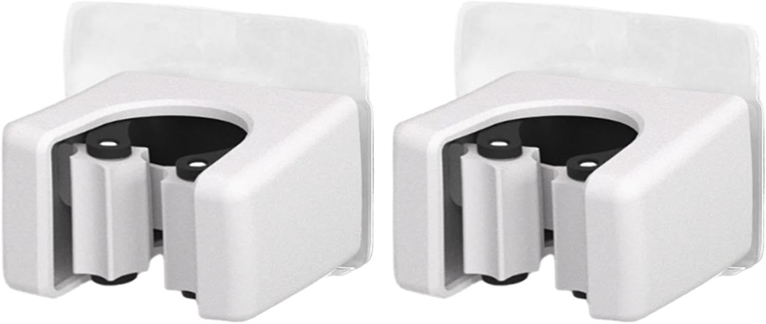 GENERIC Support Mural Pour Balai | 2 Pièces Adhésives – Support Mural Très Résistant Pour Pelle à Poussière, Aspirateur, Gadgets Pour Maison, Bureau, Dortoir, Camping-car, Cuisine, Salle De Bain