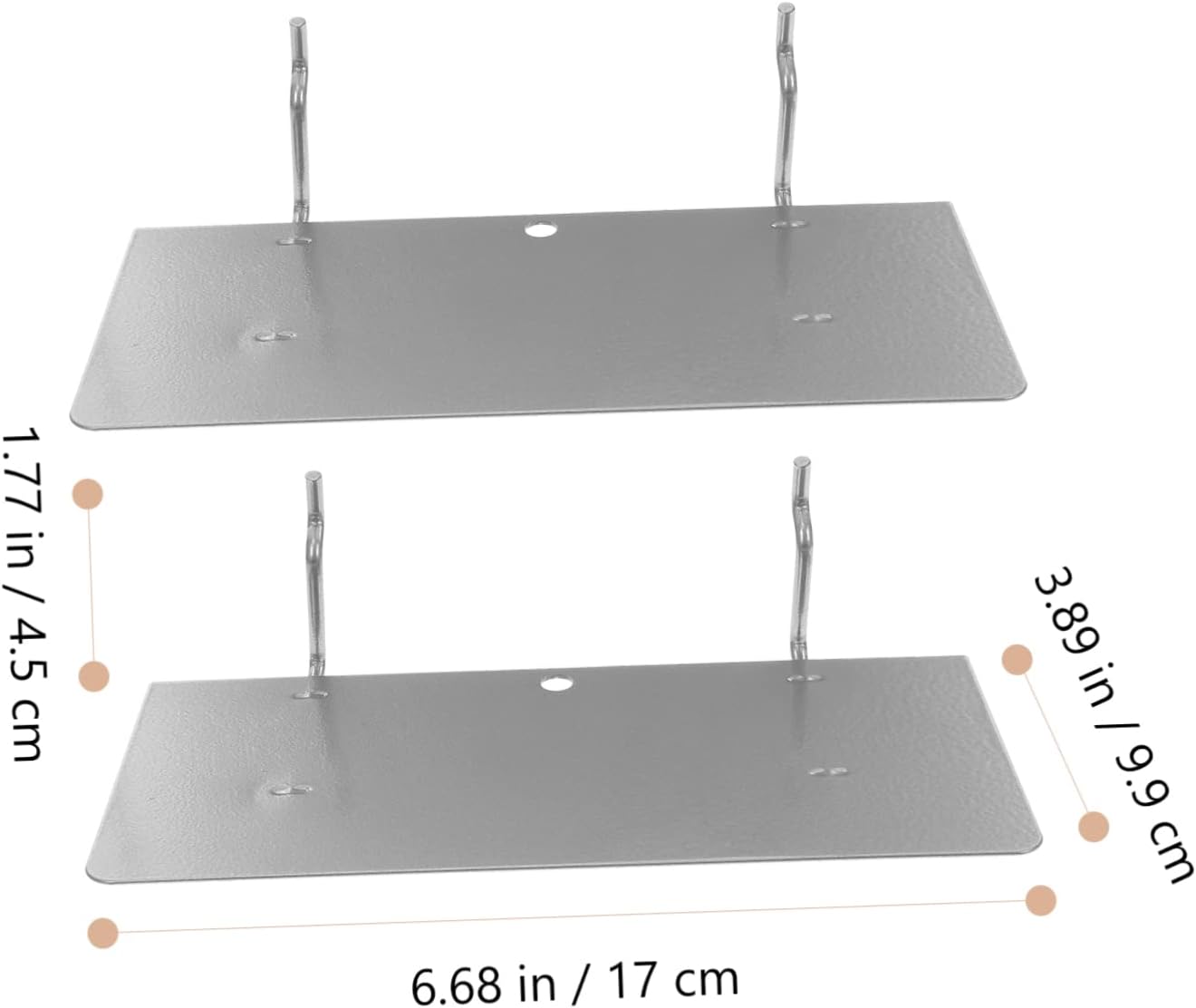  YARNOW Support D'étagère En Fer Argenté Pour Panneau Perforé 2pcs, Capacité Lourde, Pour Garage Et Organisation Murale