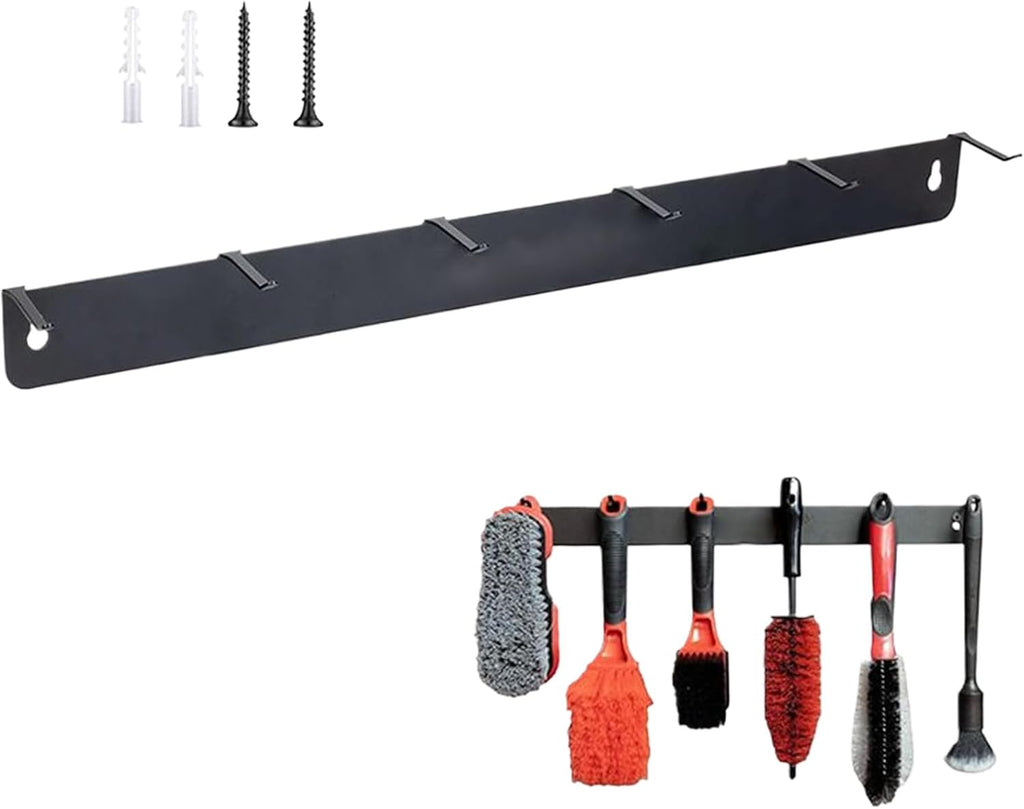  Porte-brosses De Détail, Porte-Brosses De Détail Murale à Crochets, Rack Compact Pour Outils Garage Atelier Maison Auto Nettoyage Roues Boîte à Outils Détaillants