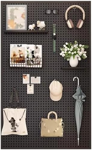 GENERIC Panneaux De Rangement Avec Crochets – Solution De Rangement Murale En Métal Pour Garage, Cuisine Et Chambre