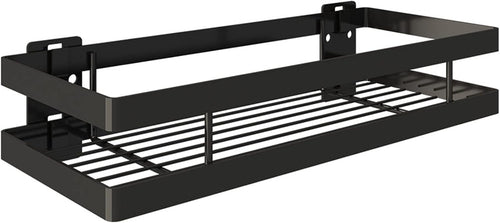  Espace De Salle De Bain Espace étagère Aluminium Noir Storage Porte-baignoire Tablette De Douche 20-50cm Cuisine Shampooing Toilette Shampooing Shampooing Sans Forage Étagères Flottantes Murales