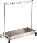 GENERIC Support à Balai Mobile, égouttoir à Balais Sur Pied En Acier Inoxydable, Chariot à Outils De Nettoyage Avec Crochets Pour écoles Et Restaurants, Argent, 100 X 51 X 103 Cm, B