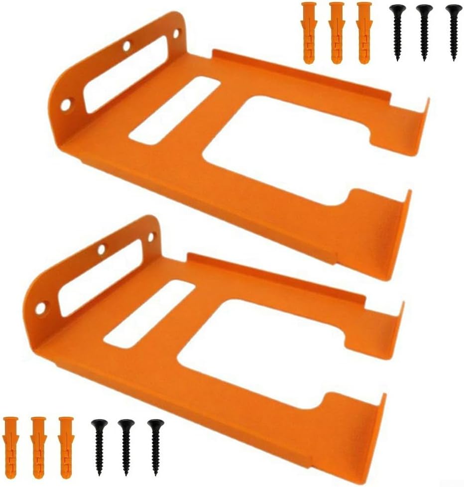  Support Mural Pour Tondeuse à Gazon - Support De Garage Pour Débroussailleuse Et Outils électriques De Jardin - Gain De Place Avec Matériel - Orange (1 Pièce)