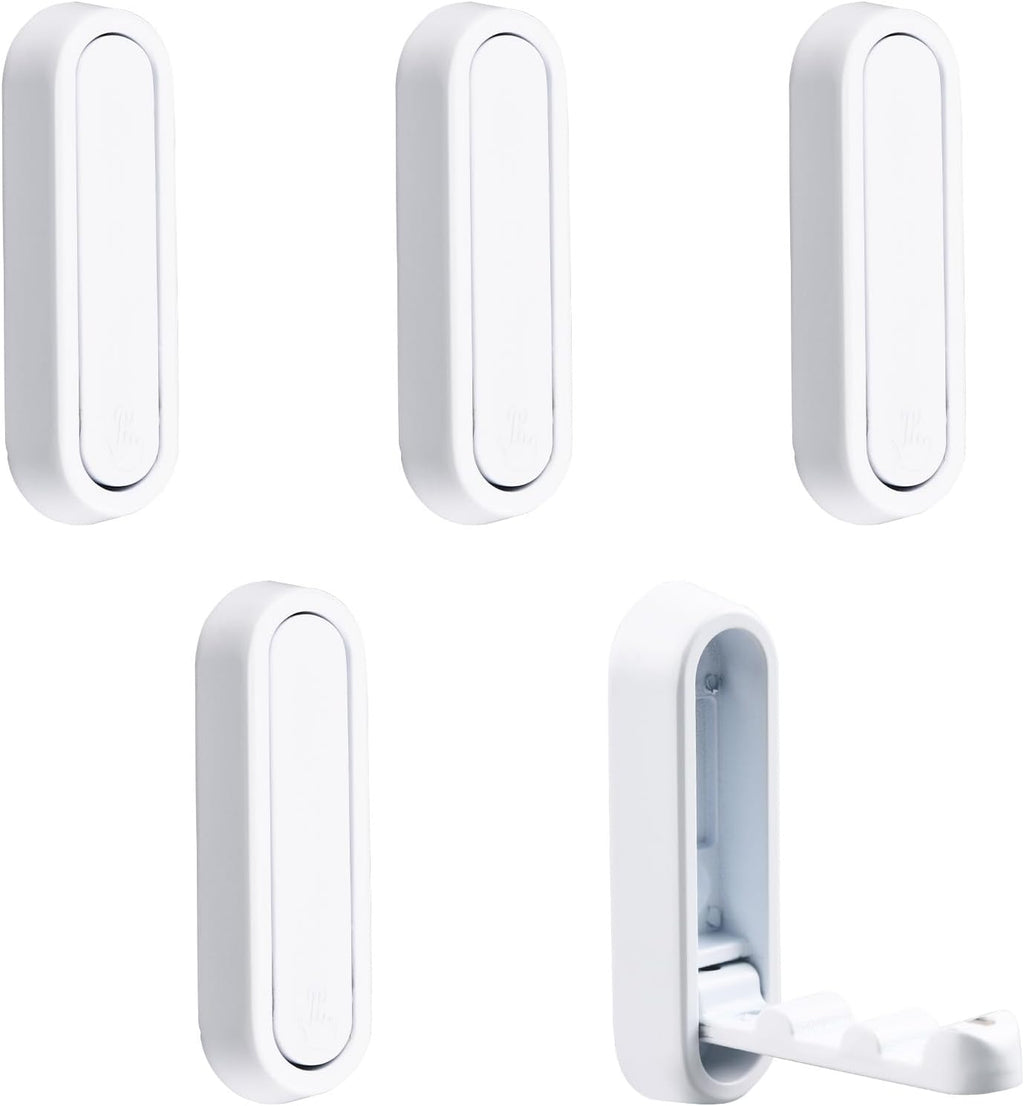  MOROBOR Lot De 5 Crochets Muraux Carrés Pliables Antidérapants Et Robustes En Alliage De Zinc Pour Suspendre Manteaux, Sacs, Sacs à Dos, Serviettes (cuivre Brossé)