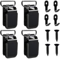  Lot De 4 Clips Muraux Résistants Pour Tapis, Tapisserie, Couettes Et Tapis De Voiture – Crochets De Suspension En Fer Et Plastique Avec Vis Pour L'organisation De La Maison Et Du Véhicule