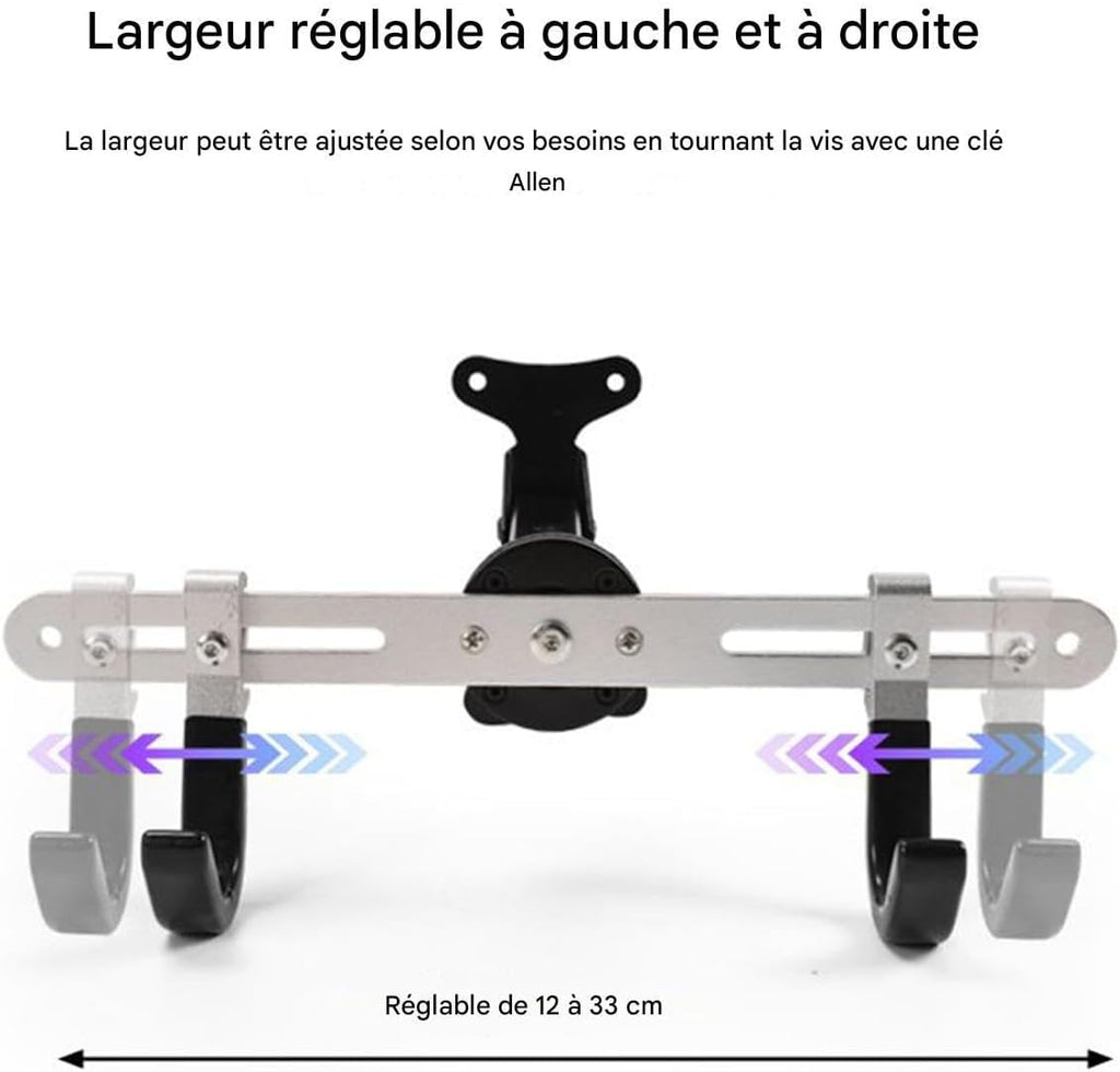  Générique Accroche-Vélo Mural | Support De Rangement Intérieur Pour Vélos,Organisateur Porte-Manteau Réglable Robuste Pour Atelier Exposition Rangement Intérieur Organisation Et Gain De Place à La