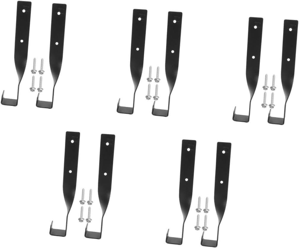 BESTonZON 5 Ensembles Crochet De Scie à Chaîne Cintre étagère Monté Clé Pendaison Crochets En Pour Accrocher Porte-outils Pour Mur De Garage Support De Suspension Mural Fer Noir