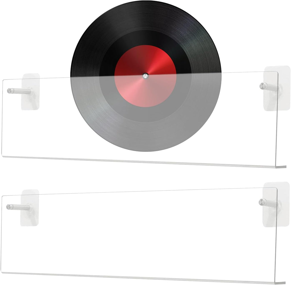 GENERIC Présentoir Mural En Acrylique Transparent Pour Disques, Sans Perforation, Pour Adolescents, Adultes, Amateurs De Musique, Collectionneurs, Salon, Appartement