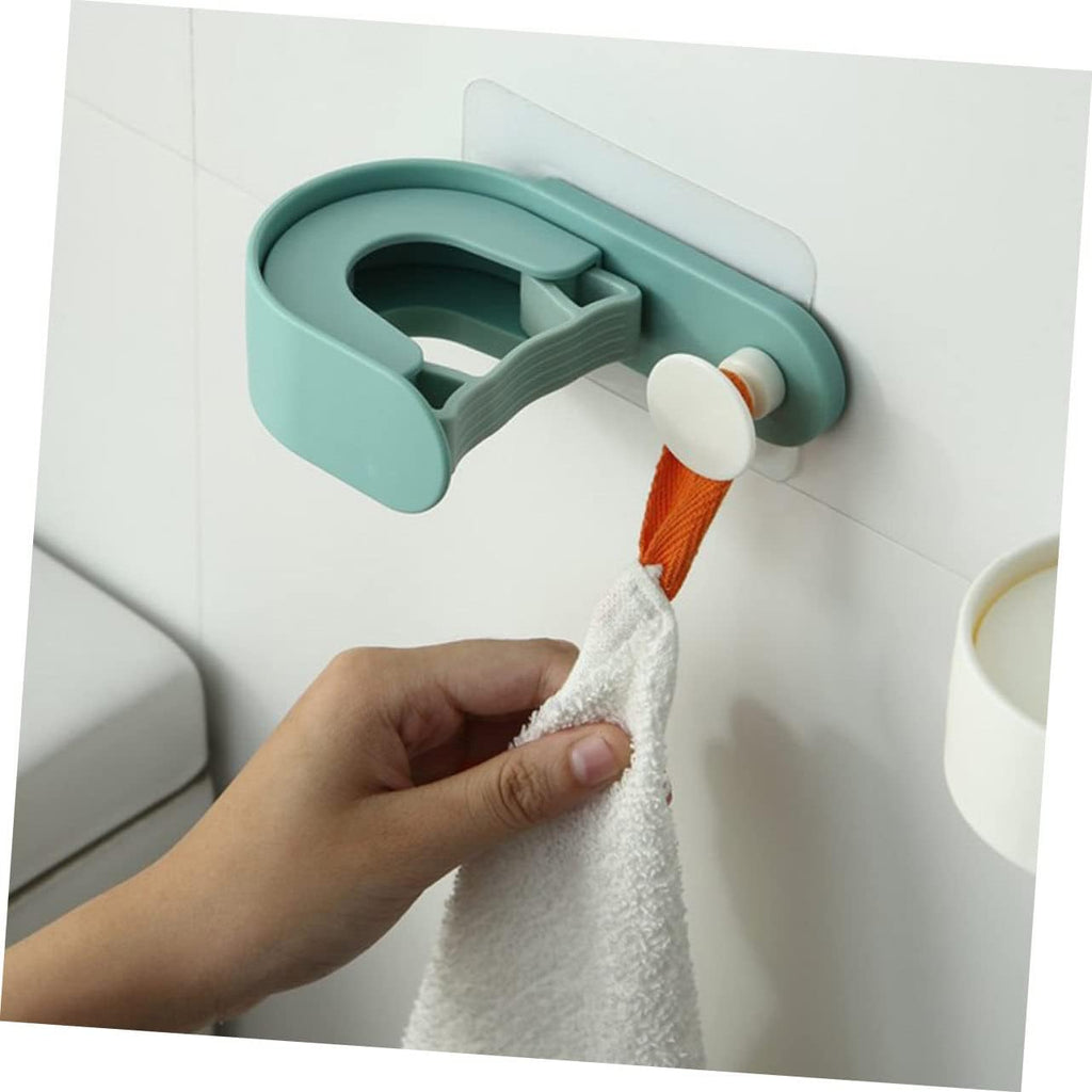 YARNOW Crochet De Perçage Et 2pcs Support Mural Balai Sans Style En Plastique Vert Capacité De Charge Forte Nordique Simple Créatif Pour Salle Bain