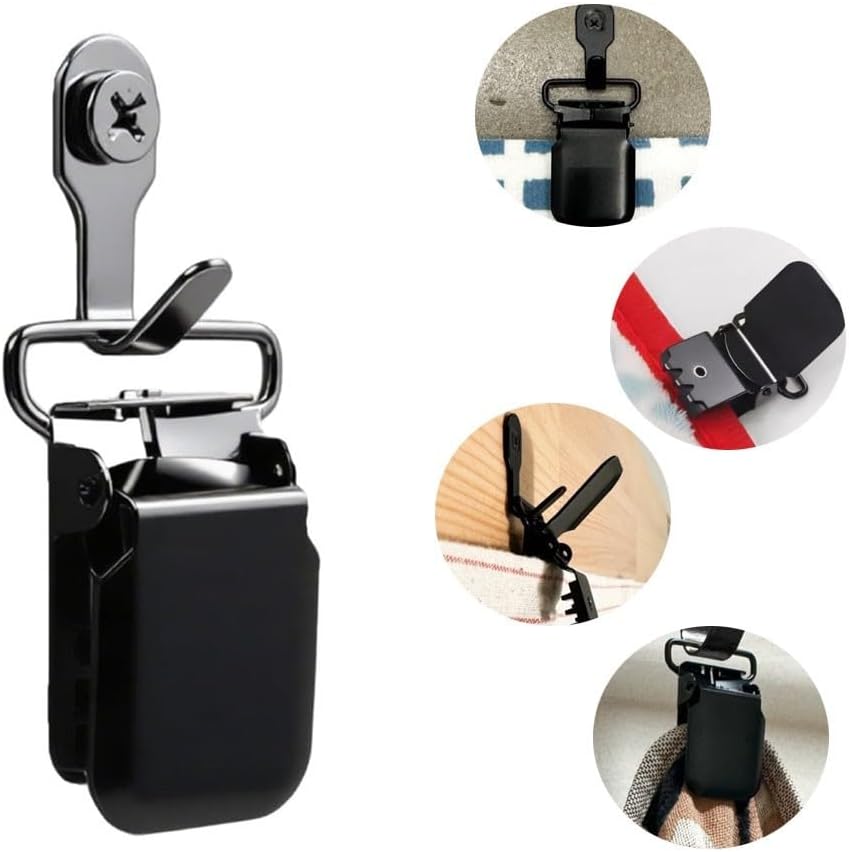  Lot De 4 Clips Muraux Résistants Pour Tapis, Tapisserie, Couettes Et Tapis De Voiture – Crochets De Suspension En Fer Et Plastique Avec Vis Pour L'organisation De La Maison Et Du Véhicule