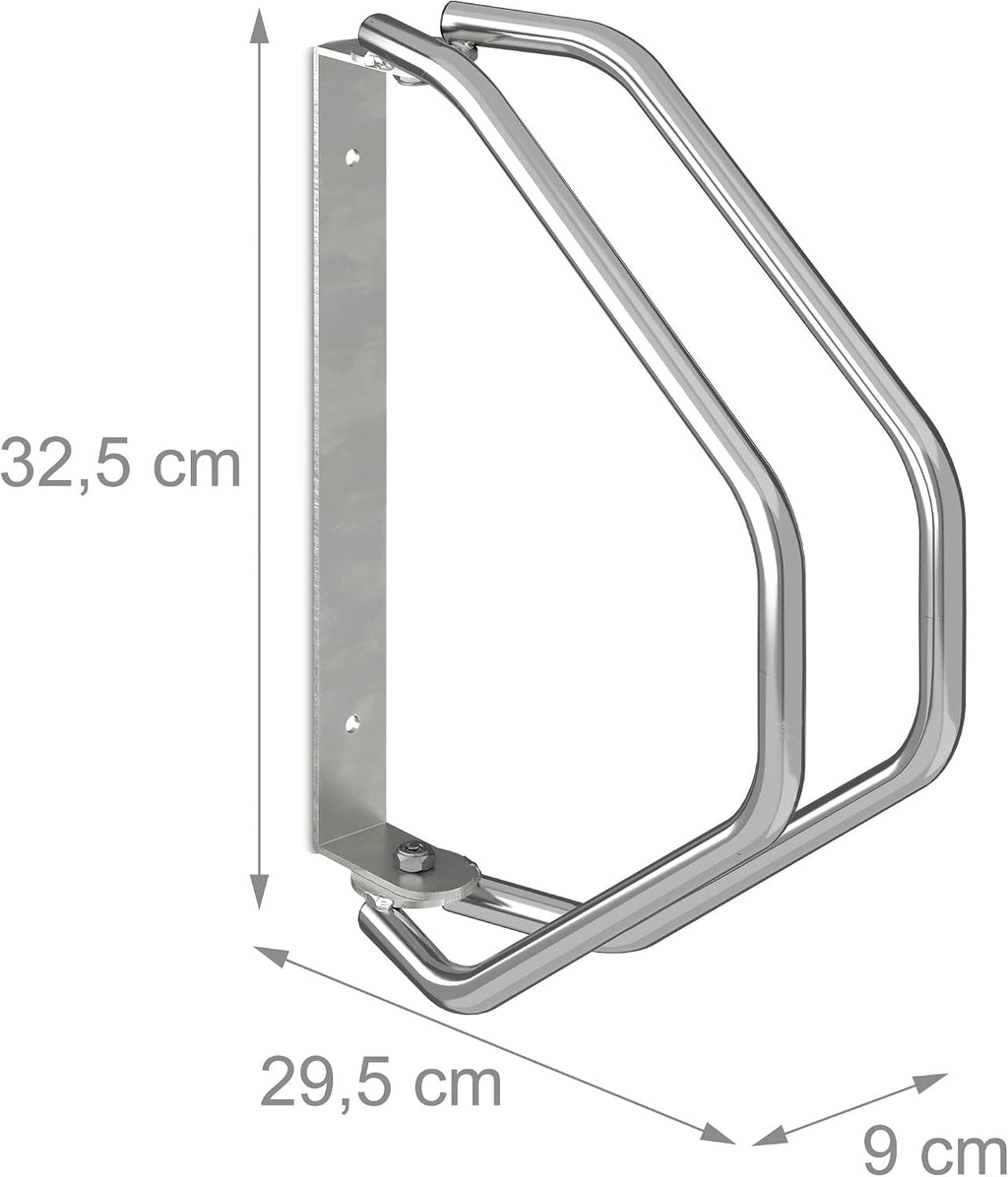  Relaxdays Support Mural Pour Vélo, Lot De 4, Acier Robuste, Râtelier Garage, Pivotant à 180°, Porte-vélo, Argenté
