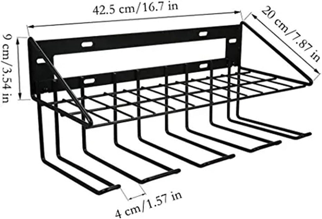  Generisch Organisateur D'outils Puissants, Très Résistant, 40 X 18 X 8 Cm, Avec Quatre Emplacements, Support En Acier Au Carbone Massif, Support De Rangement Avec Style Robuste, Support De Forage Pour