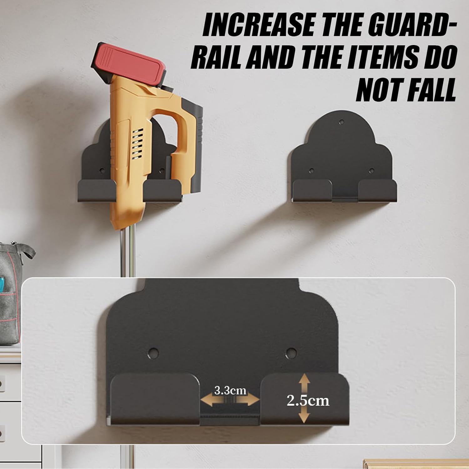  Porte Outils Pour Mur De Garage,Organisateur Murale De Garage - Support Murale Étagère Pour Extérieur Cour Cuisine Atelier Appartement