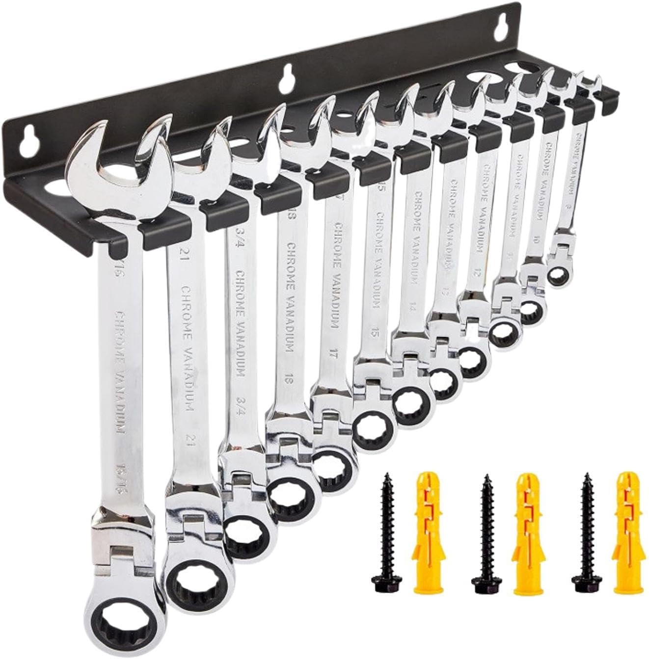  Générique Range-Clés,Robuste, Grande Capacité, Gain De Place | Organiseur D'angle à Suspendre Pour Outils,Pour Tournevis Hexagonaux Cliquet Cutter Ciseaux Maison Garage Atelier Espace Travail Coin