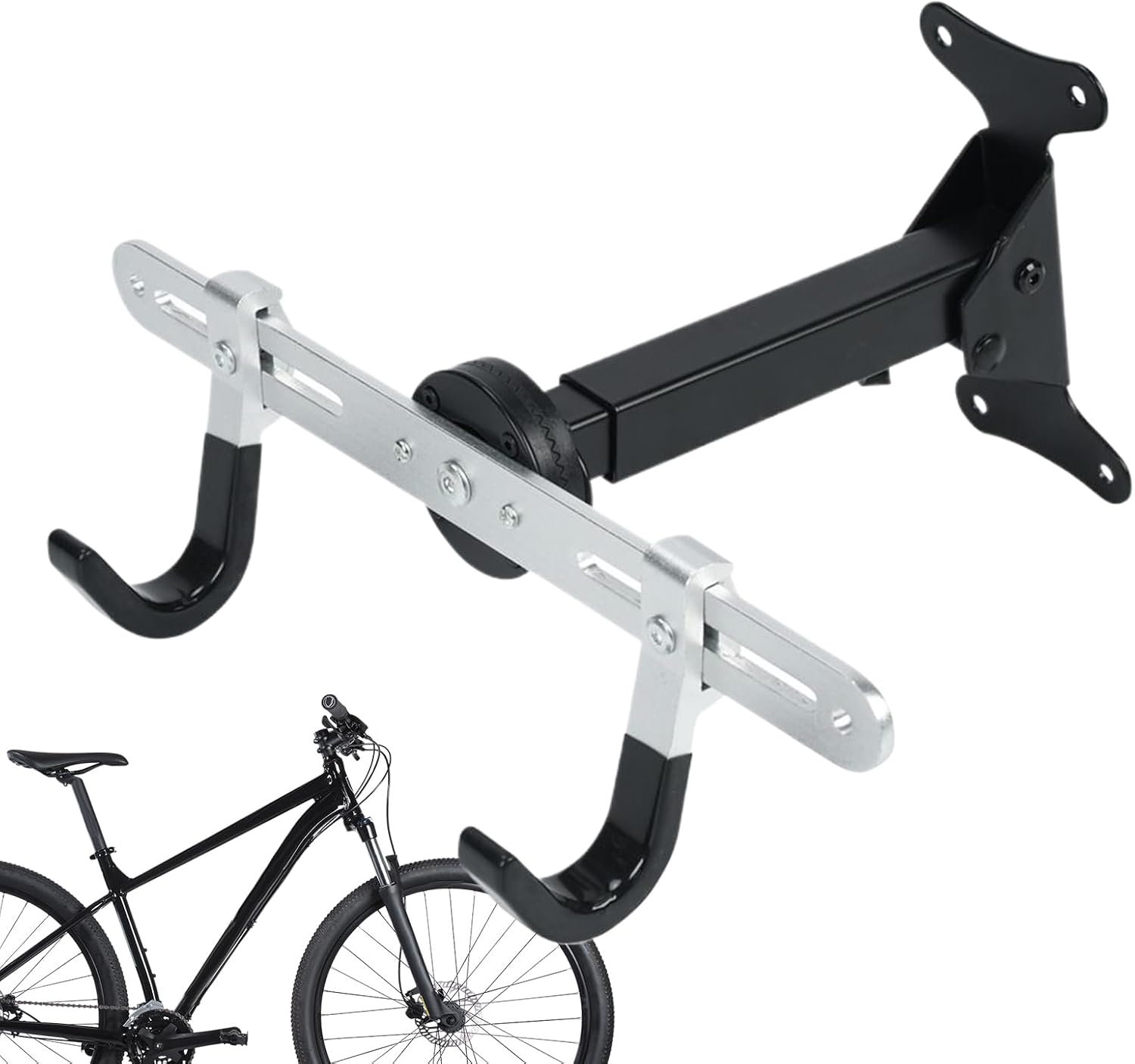  Générique Wall Bike Hook, Adjustable Indoor Storage Rack, 15.35 X 7.09inch, Space-Saving Bicycle Hanger Organizer, Ideal For Workshop, Home Display, Garage, Bike Organization, Vertical Mount
