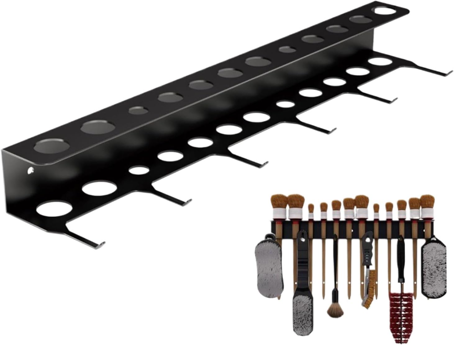  Cintre Pour Brosses De Détail | Rangement Robuste Et Peu Encombrant Avec Crochets – Organiseur De Fournitures De Détail – Pour Lavage, Garage, Travail, Maison Et Atelier