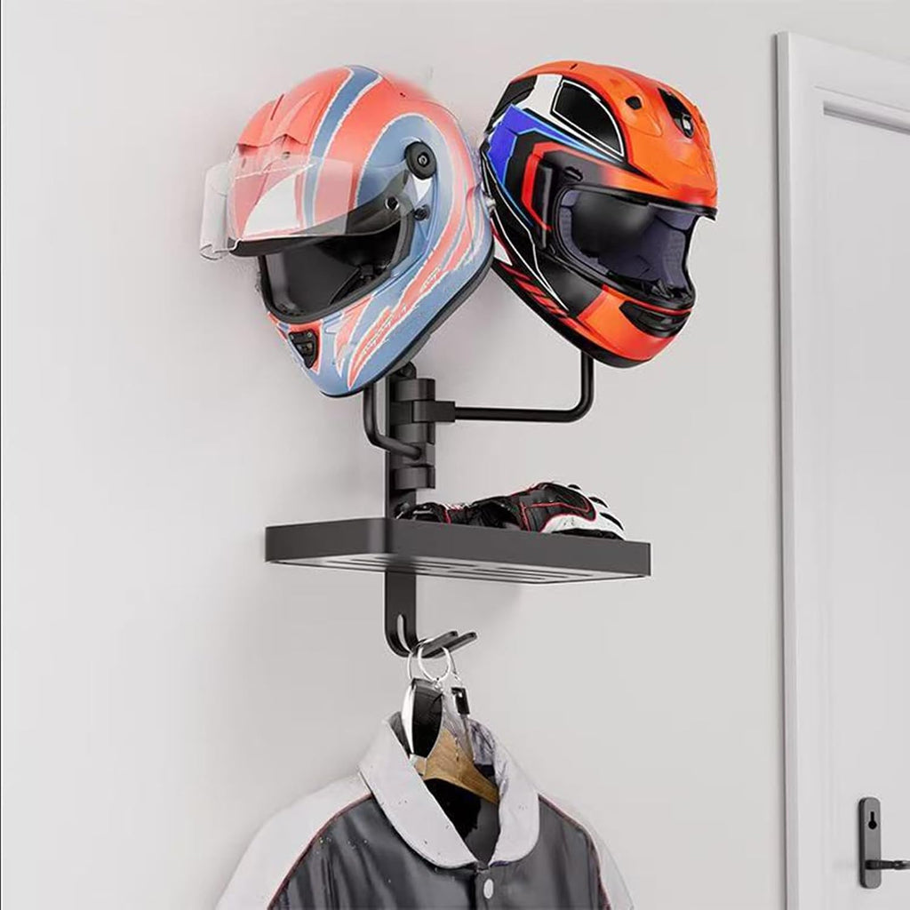  Générique Motorcycle Helmet Wall Mount Rack, Metal Display Hook For Garage Storage, Wall-Mounted Holder For Safety Gear, Riding Helmet Organizer For Dirt Bike Riders Club And Home Use