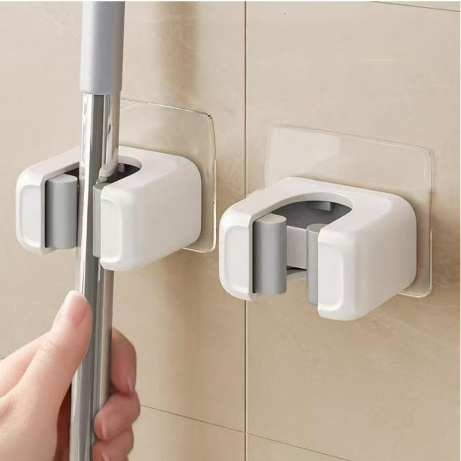  Support Mural Pour Serpillière | Lot De 2 Supports Muraux Gain De Place Robuste,Rangement Pour Outils De Nettoyage Salle De Bain,pour Pelle Aspirateur Gadgets Maison Bureau Dortoir