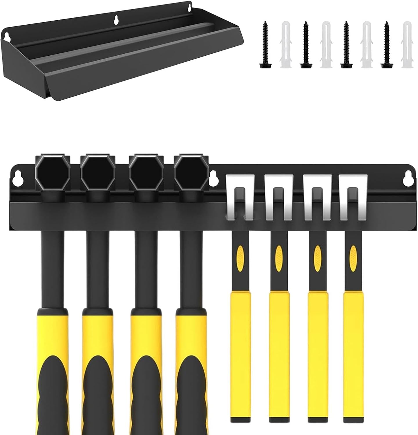  Support Mural Pour Marteau - Support Mural Pour Outils - Support De Rangement Pour Marteau - En Acier Robuste Pour Atelier, Abri De Jardin, Garage - Support Multifonction - 5 X 7 Cm - 280 G