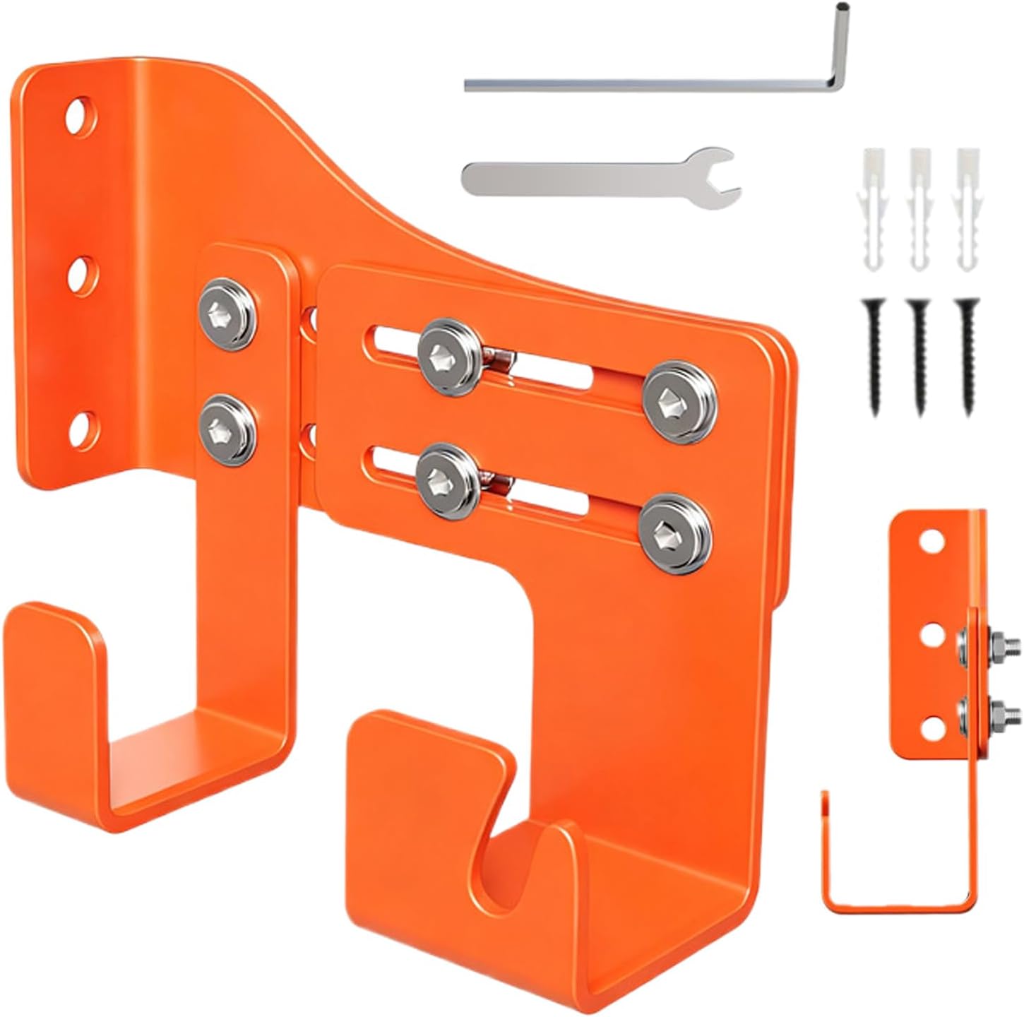 GENERIC Support Pour Tronçonneuse,Organisateur De Rangement À Usage Intensif Monté Au Mur,Organisateur De Tronçonneuse Pour Garage Avec Deux Crochets - Pour Les Accessoires Des Outils À Chaîne Destinés Au Jar