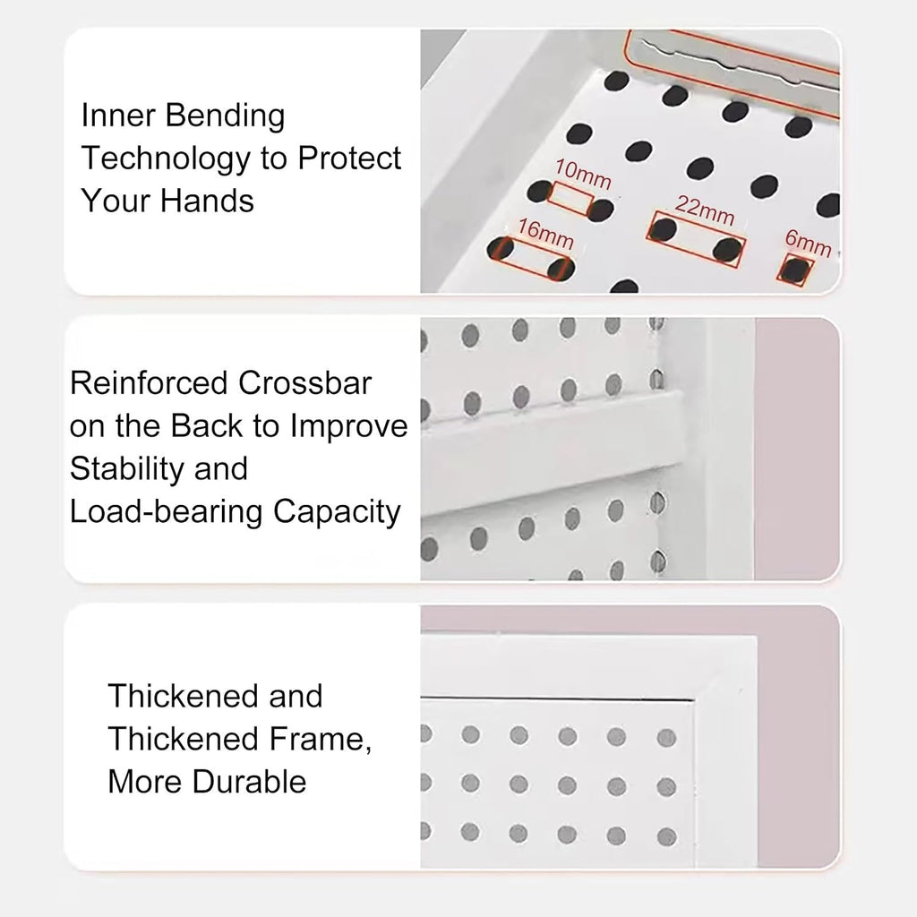 GENERIC Kit De Rangement D'outils En Métal Robuste Avec 20 Crochets, Idéal Pour La Maison Et Le Bureau, 120 X 60 Cm