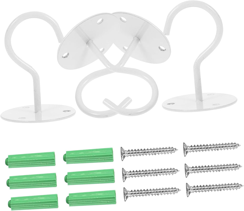  4pièces Muraux Fer Supports Décoratifs Pour Plantes Paniers Et Accessoires Fixation Simple Pour Balcon Jardin Et Intérieur Blanc