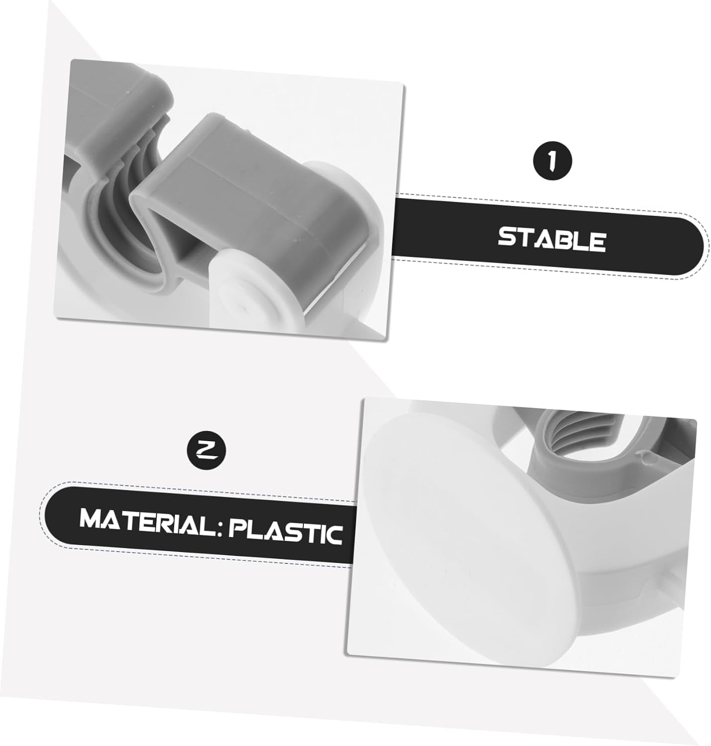  Ciieeo Lot De 2 Crochets Porte-balai En Plastique Blanc Autocollants, Étanches, Organisateurs Pratiques Pour Salle De Bain Cuisine, Support Mural Sans Perçage