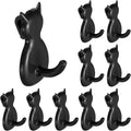  Sourcing Map Lot De 10 Crochets Muraux En Forme De Chat En Plastique Pour Garage, Magasin, Entrepôt, Magasin, Maison, 5,6 Cm, Noir