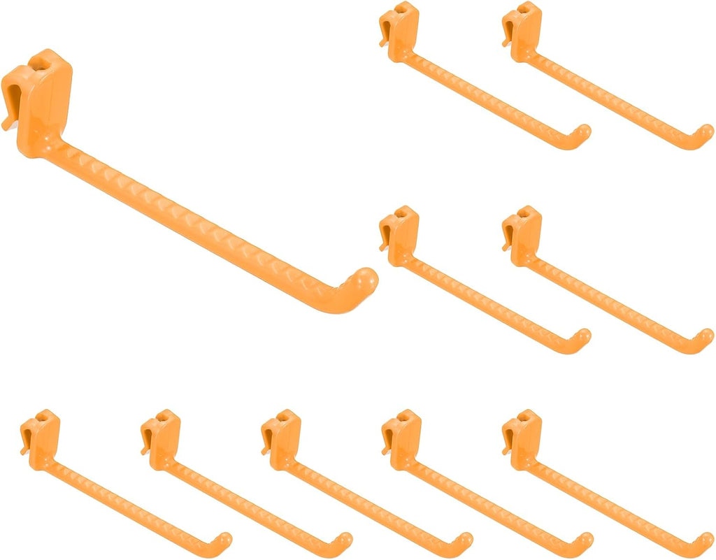  Sourcing Map Lot De 10 Crochets Muraux En Plastique Pour Panneau Mural De 12 Cm, Crochets D'étagère Pour Garage, Magasin, Entrepôt, Magasin, Maison, Orange