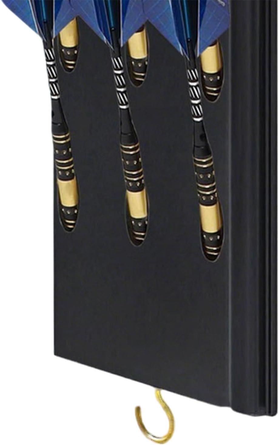 GENERIC Présentoir De Fléchettes En Bois, Support De Rangement Mural, 40 X 10 X 2 Cm, Avec Trous De Précision, Organisateur De Jeu Peu Encombrant, Bois Naturel Avec Design, Accessoire De Divertissement Pour