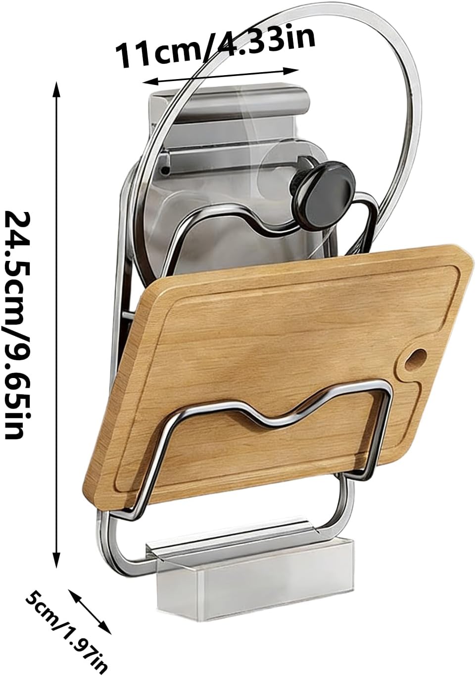  Generisch Organisateur De Couvercle De Casserole Avec Bac De Récupération Mural En Acier Inoxydable - Pour Cuisine, Maison, Cuisinière, Plan De Travail, Armoire, Plateau De Table, Ustensiles De