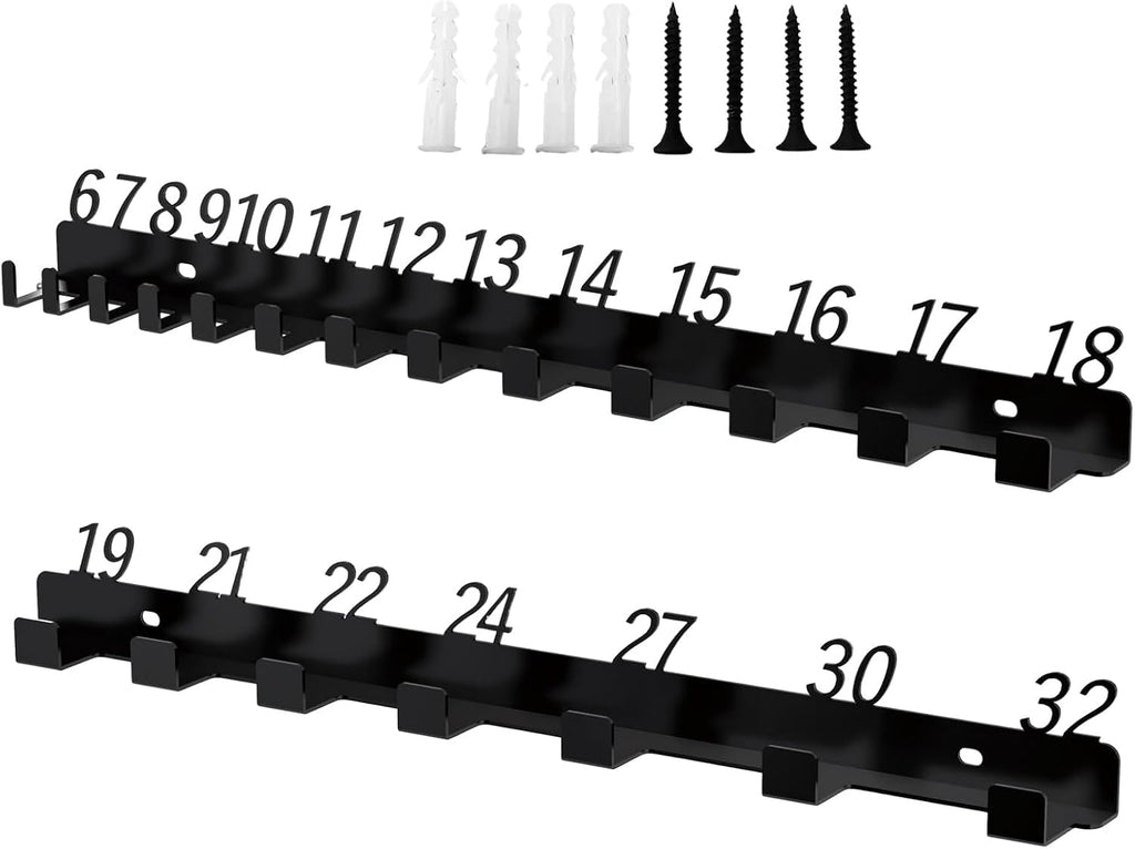  Générique Porte-Clés Pour Clés À Molette - Organisateur Mural Pour Clés À Molette,Crochets Muraux Pour Le Garage Et L Atelier | Pour Abri, Camion, Fourgon, Jardin, Magasin, Mécanicien, Cour E