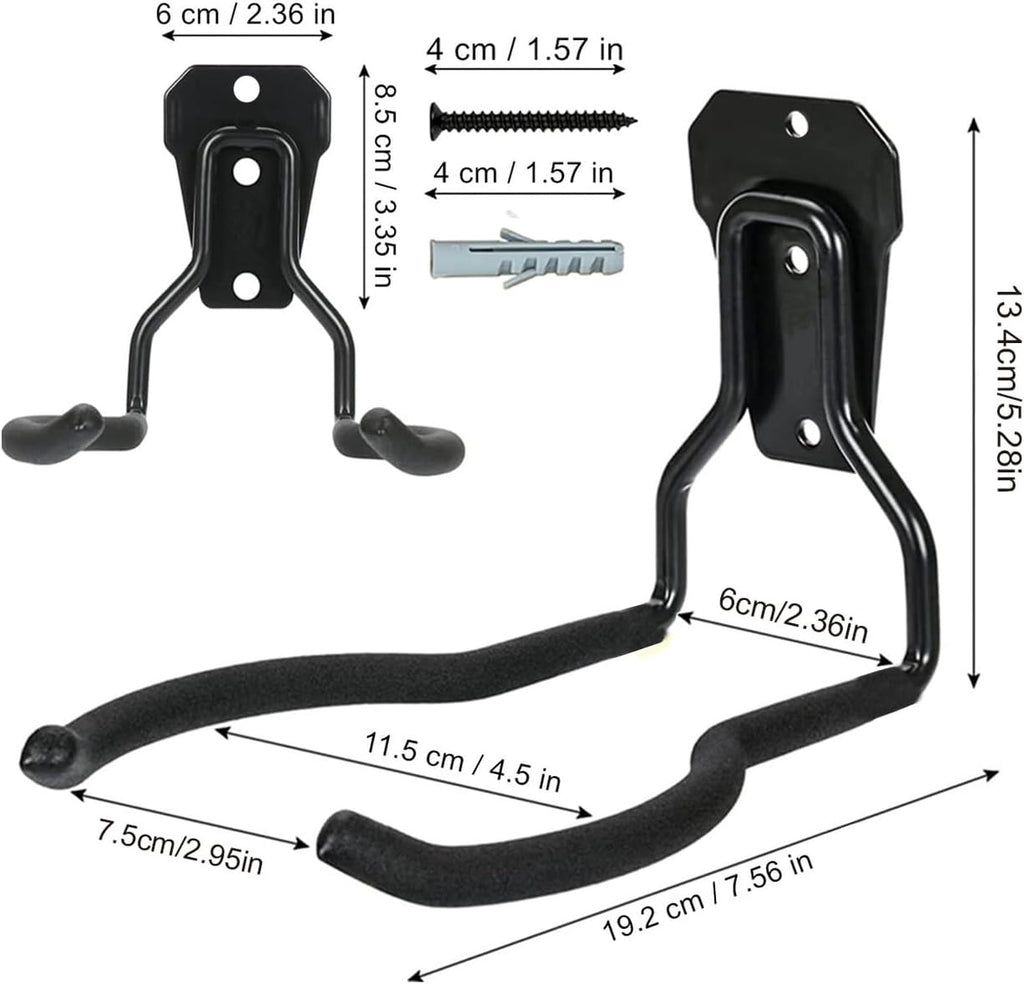  Porte-Outils De Jardin Mural,Noir Anti-Rouille Multifonction Économiseur D'Espace | Acier,Organisateur Polyvalent Gain De Place Avec Crochets Pour Système De Rangement Mural De Garage