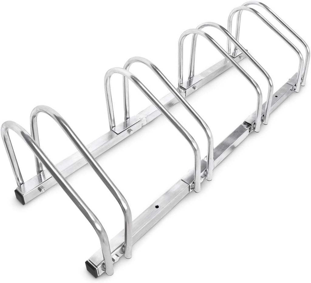  Relaxdays Râtelier 4 Vélos Système Range-vélo Support Pour Vélos HxlxP: 26 X 100 X 32 Cm VTT Bicyclette Acier Fixation Au Sol Ou Au Mur Intérieur Extérieur