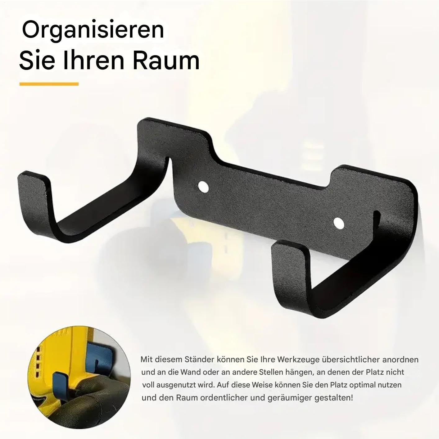  Generisch Crochet De Suspension Pour Mur De Garage, Porte-visseuse électrique, Crochets Peu Encombrants Pour Mur, Buanderie, Garage, Atelier, Cuisine, Cave, Jardin, Abri De Jardin, Garde-manger
