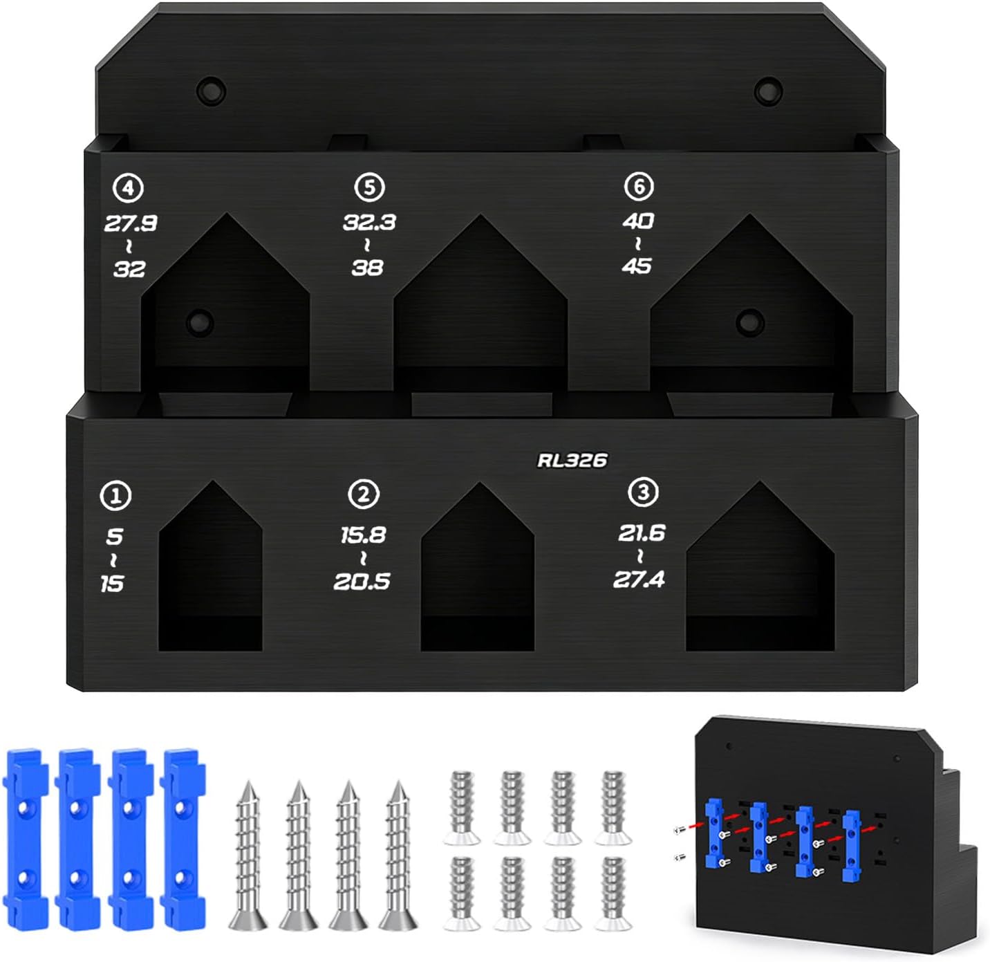  Générique Râtelier De Rangement Pour Outils | Organiseur à Fixation Murale | Support à Pinces à Faible Encombrement - Pour établi, Garage, Abri De Jardin, Panneau Perforé, Maison,