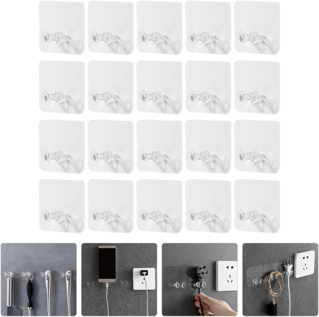  Cabilock Lot De 5 Supports Muraux Adhésifs Extensibles Multifonctionnels Solides Pour Éviter L'encombrement Du Bureau 20 Pièces X 5