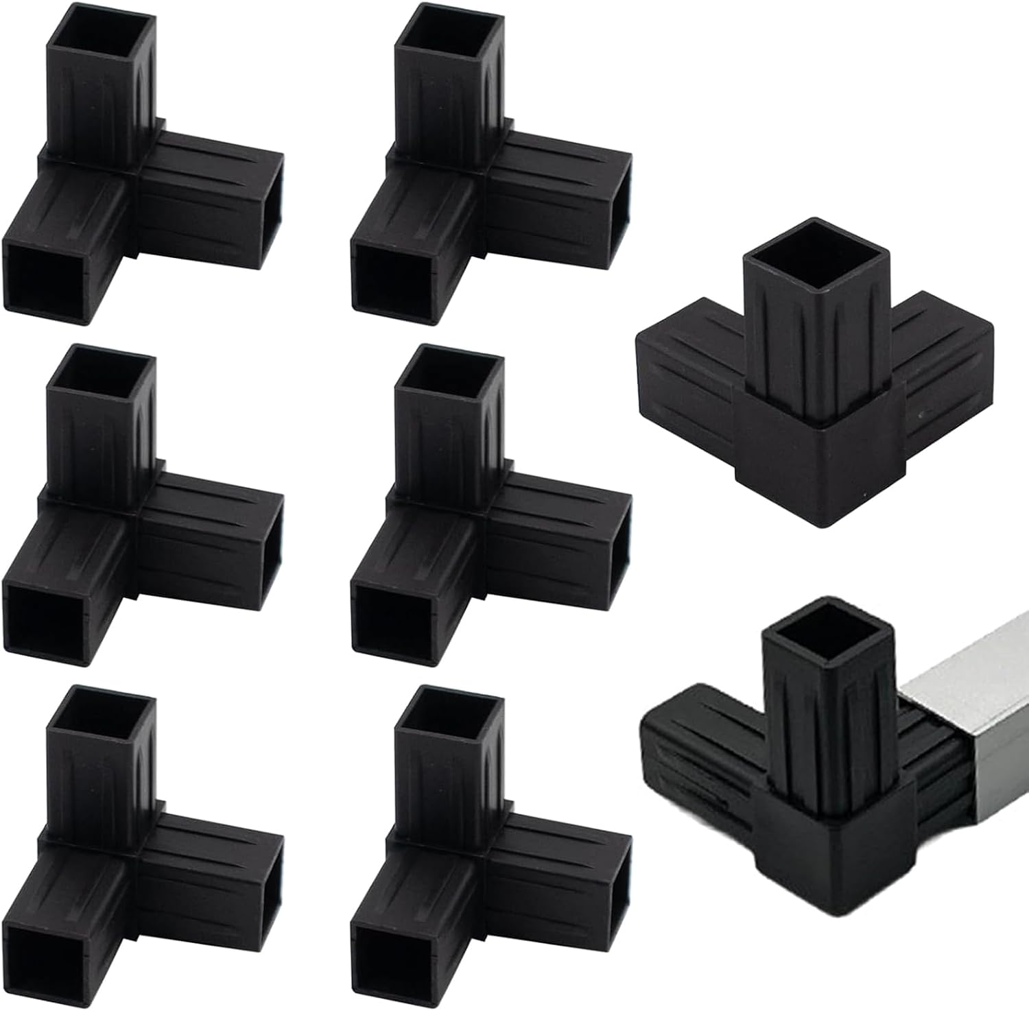  Lot De 8 Raccords De Tubes Carrés à Quatre Voies Pour étagère De Rangement, Organiseurs De Placard, Cadre De Jardin, Connecteurs De Clôture De Jardin