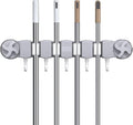  Générique Support De Porte-balais - Rack Rangement D'aspiration Avec 5 Crochets Pour Outils Nettoyage, Organisateur De Services Publics Brosse Gants Gants Serviettes Chiffons, Support Mural
