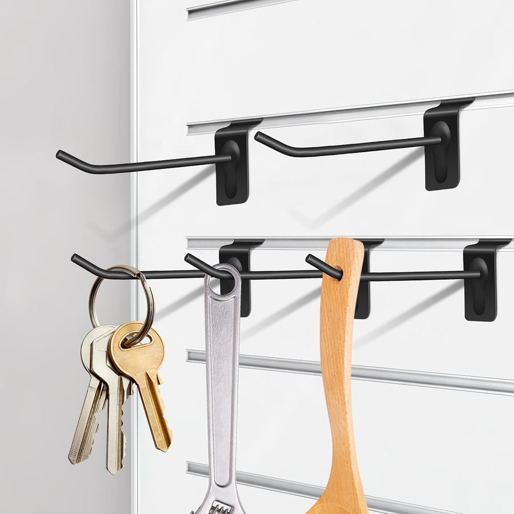  Zerodeko Lot De 20 Crochets En Fer Noir Pour Garage Et Rangement Mural, Détachables Finition Moderne Et Intégration Pour Usage Domestique Ou Commercial