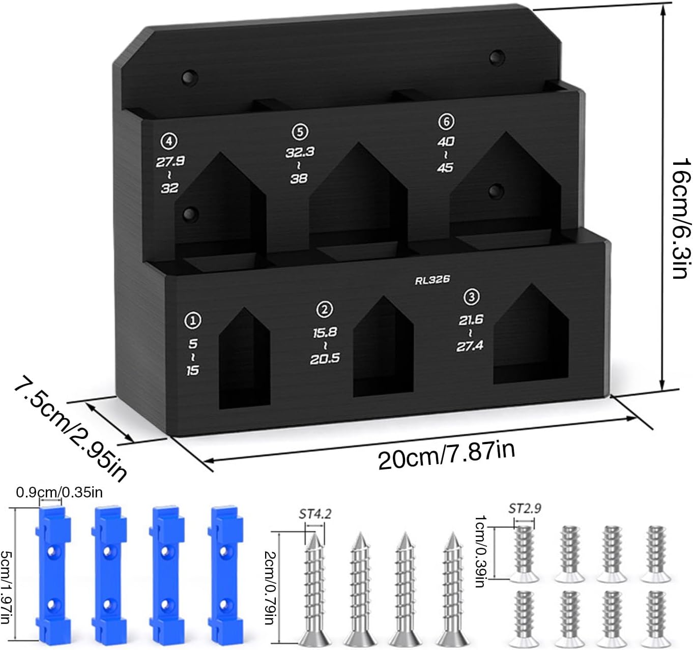 GENERIC Support Mural à 6 Emplacements Pour établi De Vélo – Support De Rangement Pour établi – Pour établi, Garage, Abri De Jardin, Panneau Perforé, Maison, Atelier, Sous-sol