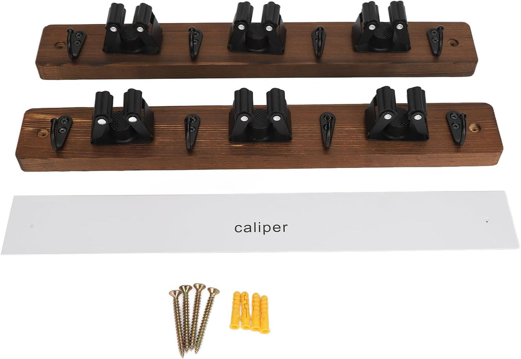  Lot De 2 Supports Muraux En Bois De Pin Pour Balai à Franges, 3 Positions, 4 Crochets, 39,9 X 5,6 Cm