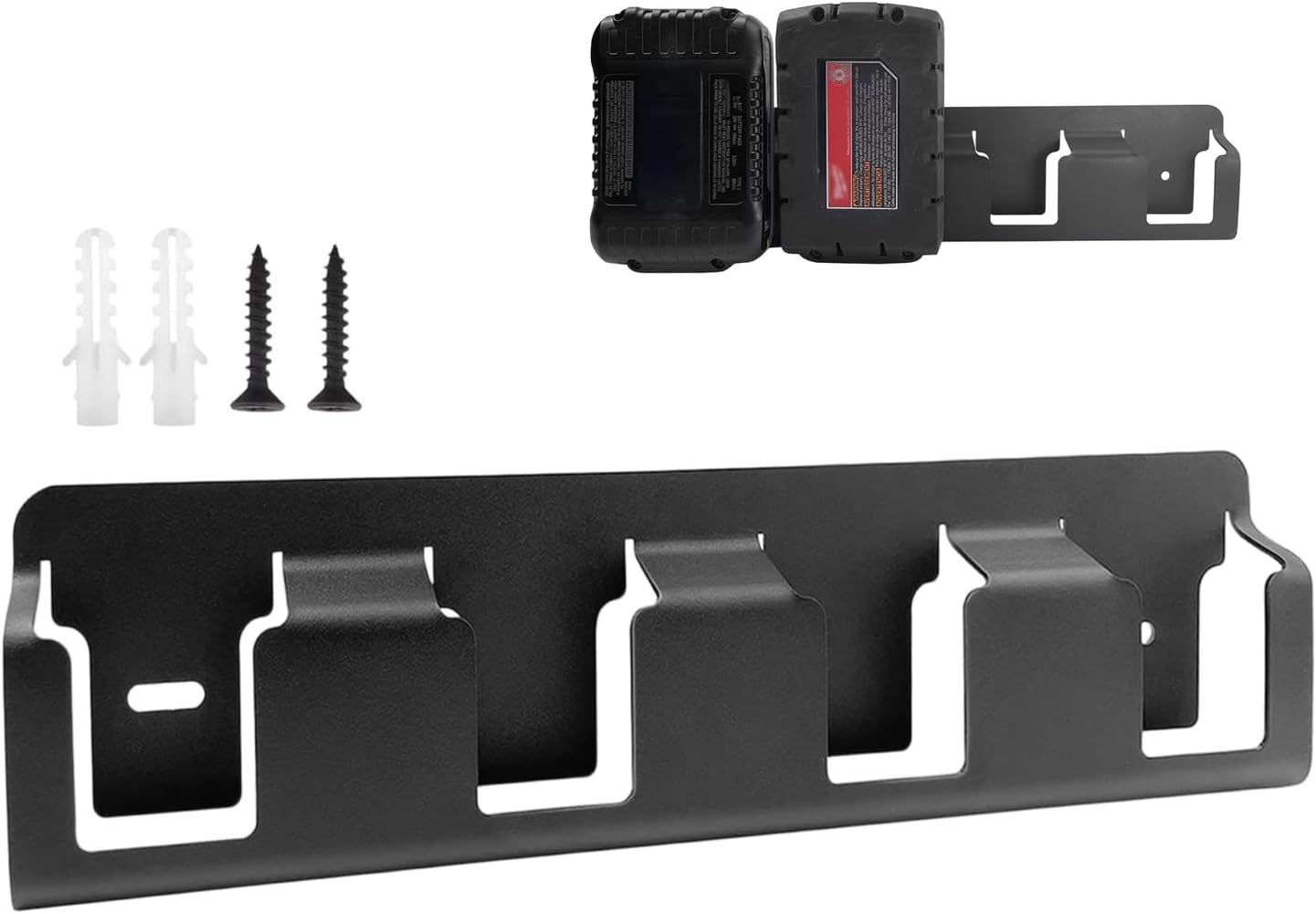  Support De Batterie Mural, De Rangement Robuste, Organisateur En Acier à 4 Fentes 12x6 Pouces, Détail SPU En Métal Renforcé, De Batterie Mural Avec Accès Facile, Bureau à Domicile, Gar
