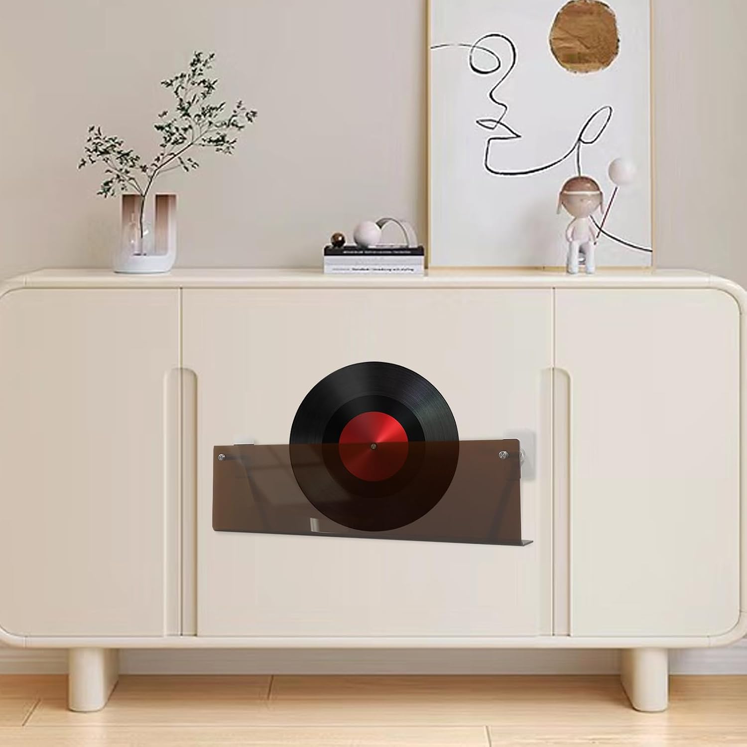 GENERIC Support D'album En Acrylique Transparent, étagère Multi-usages, Organiseur Sans Perforation Avec Construction Robuste, étagère D'affichage De Musique Avec Design élégant, Support D'album Pour Salon