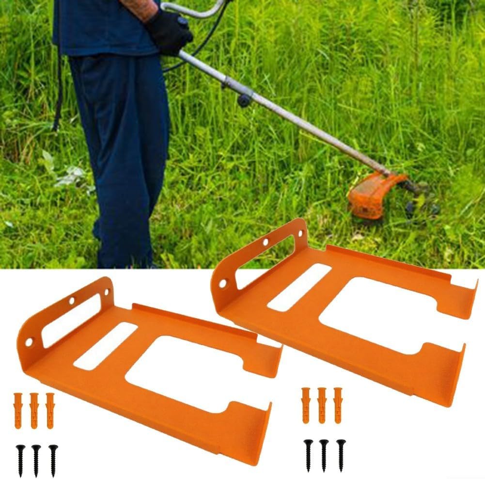  Support Mural Pour Tondeuse à Gazon - Support De Garage Pour Débroussailleuse Et Outils électriques De Jardin - Gain De Place Avec Matériel - Orange (1 Pièce)